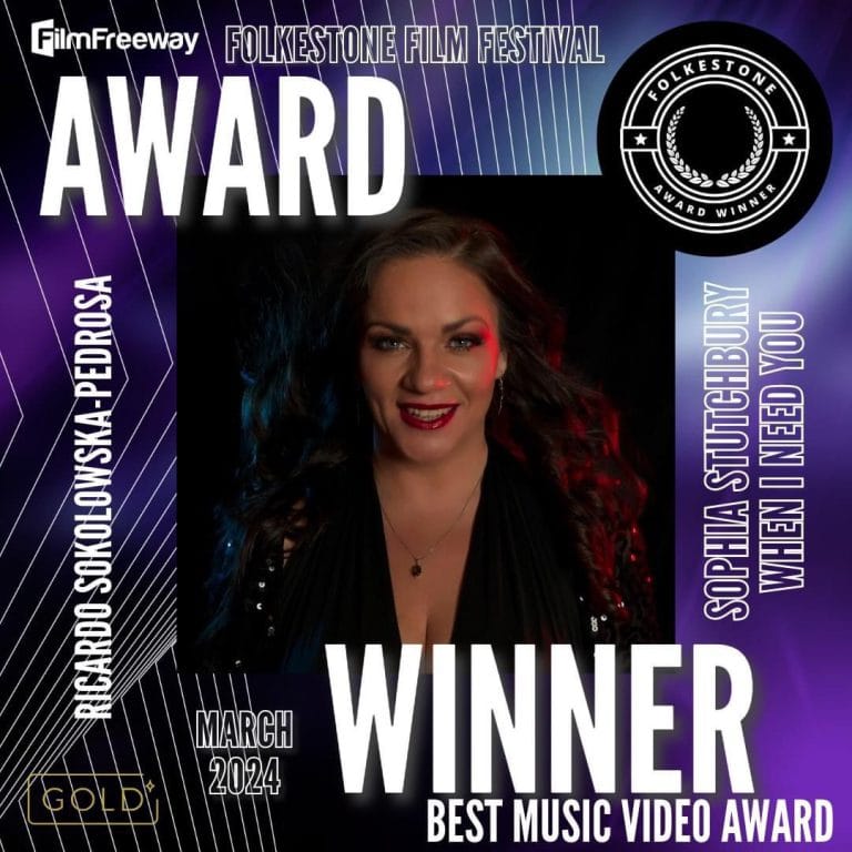 Sophia Stutchbury Best Music Video Award When I Need You Image Folkestone Film Festival 768x768