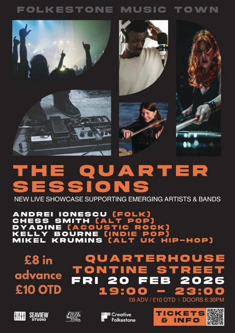 QUARTER SESSIONS MASTER Poster Folkestone Music Town Quarterhouse Seaview Studio 2FIN PNG 768x1087