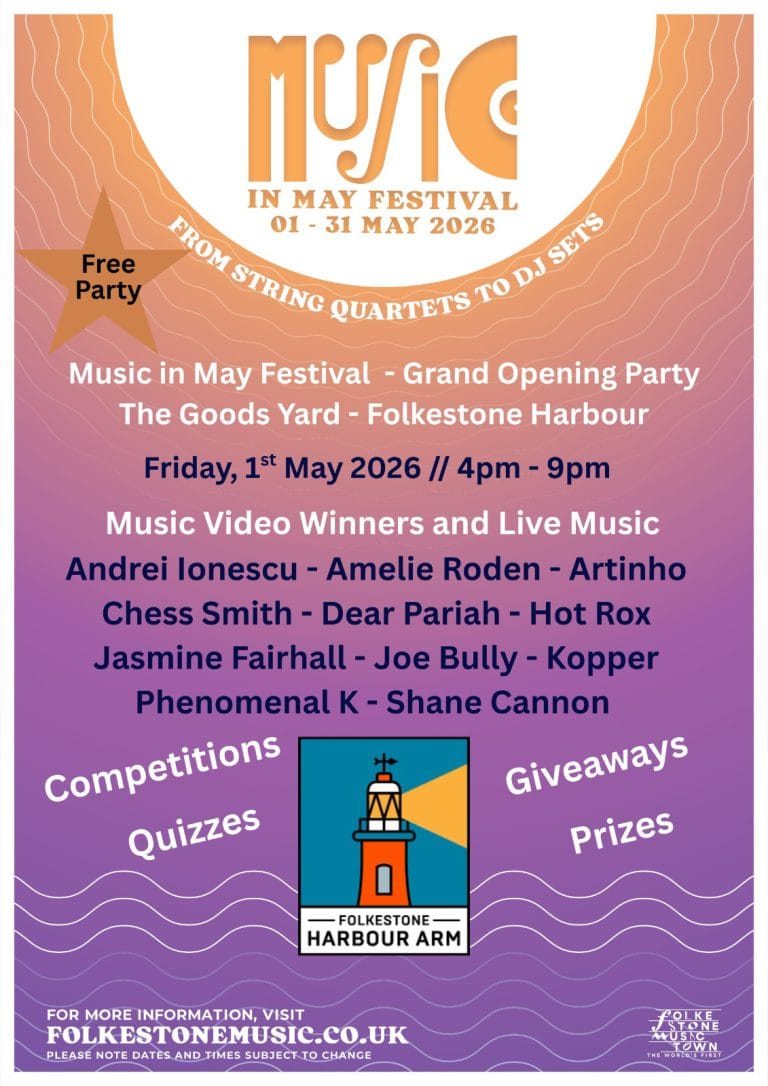 Music In May 2026 Opening Party Harbour Arm Folkestone Music Town 1 768x1086